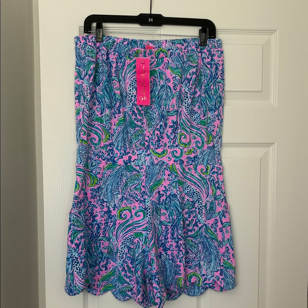 Lilly Pulitzer Jace Strapless Romper Size L New with tags.  We Mermaid It